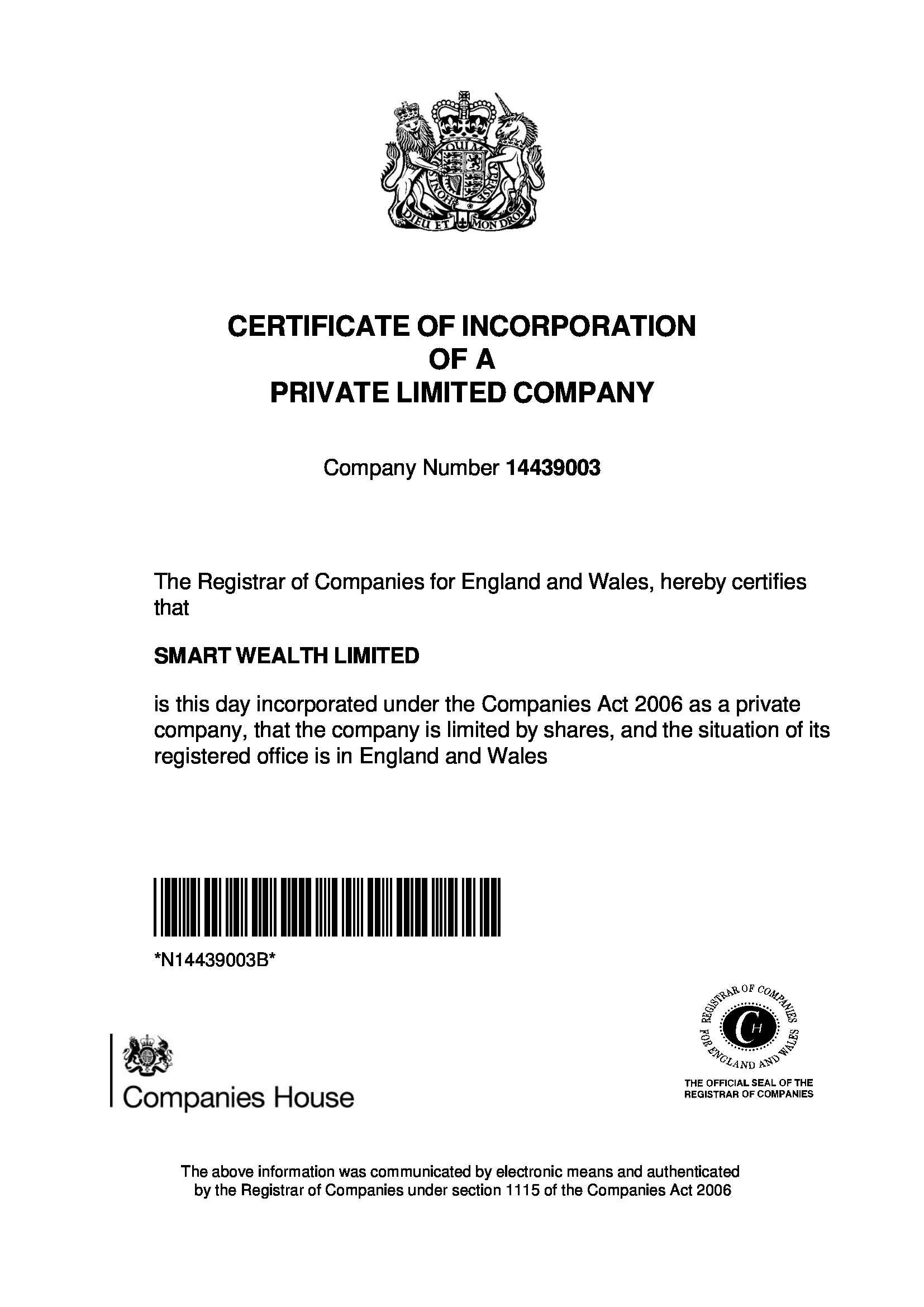 certificate